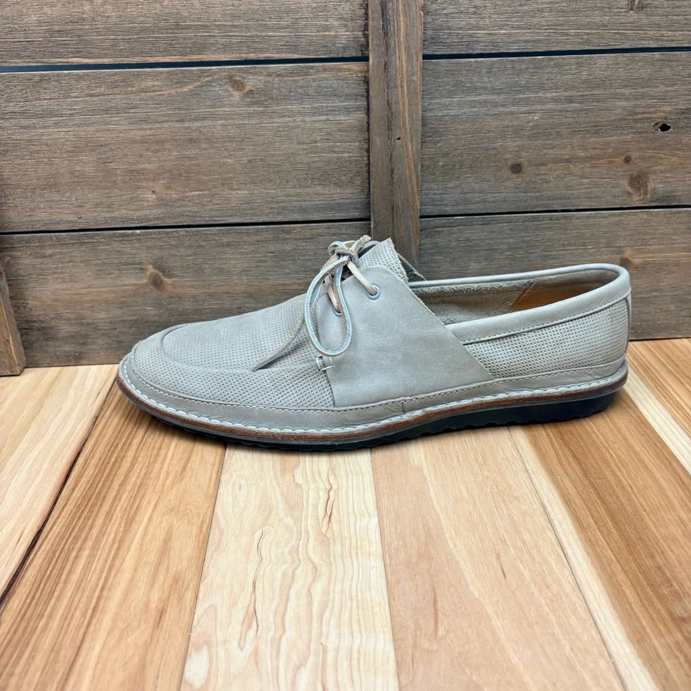 Clarks Grafted Sail Boat Shoe Gray Perforated Leather Men’s Sz 10.5